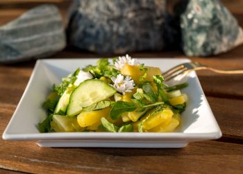 Frühlings-Kartoffelsalat mit Wildkräutern